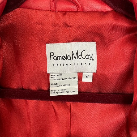 Pamela McCoy Red Leather Quilted Jacket | Women’s Size US XS - Picture 5 of 9
